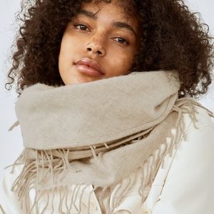 Aritzia Wilfred Classic Wool Triangle Scarf Grey